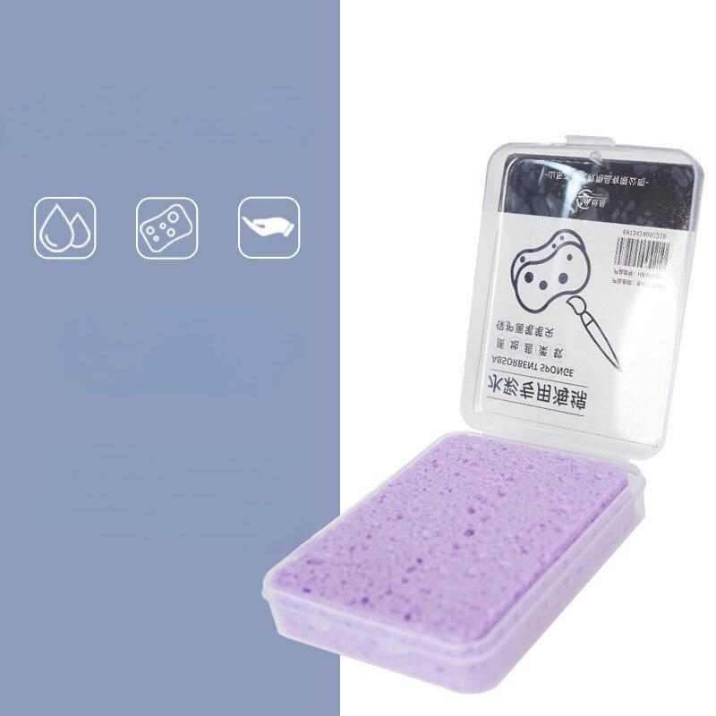 

1 шт. Губка для малювання аквареллю, упакована в коробку, зволожуюча, спеціальна водяна крейда, сильна водопоглинаюча губка, приладдя для мистецтва фіолетовий