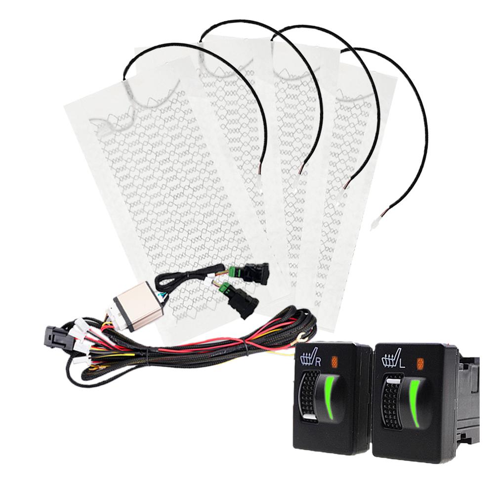 12V 4pcs 2Seats Carbon Fiber Alloy Wire Heated Seat Heater Pads for Toyota Camry RVA4 2009-19 Winter Warmer Covers Universal Car