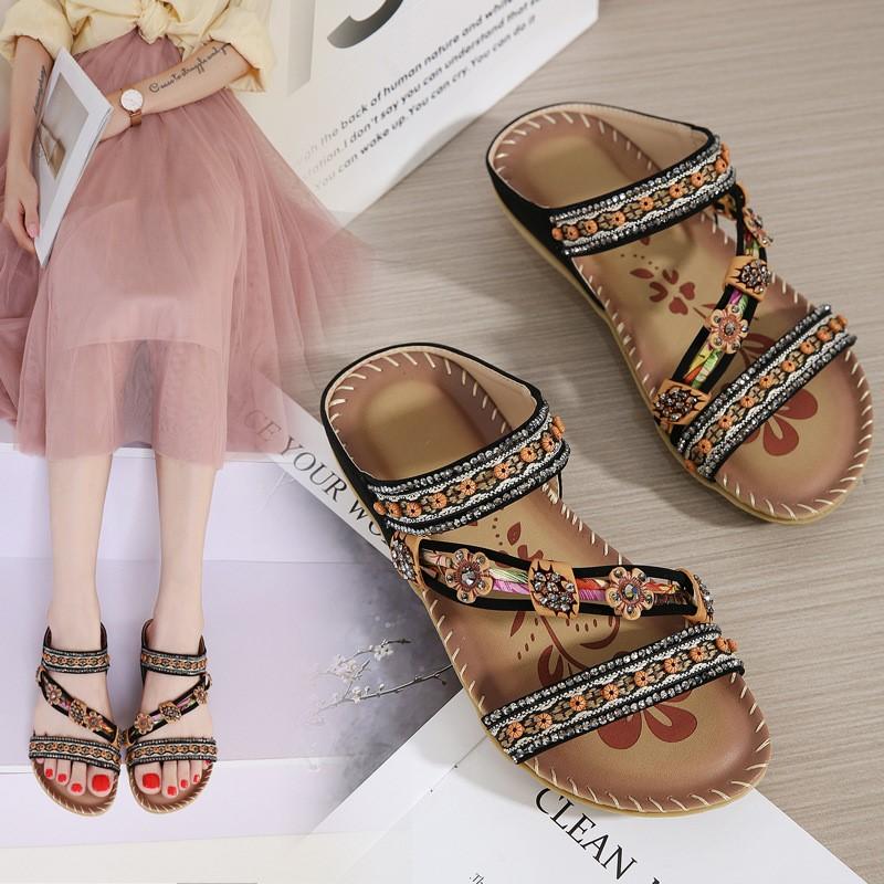Fashion Woman Sandals Shoes Summer Plus Size Shoes Woman Slides Walking Shoes Wedge Sandals Ladies Beach Female Slippers Woman Footwear