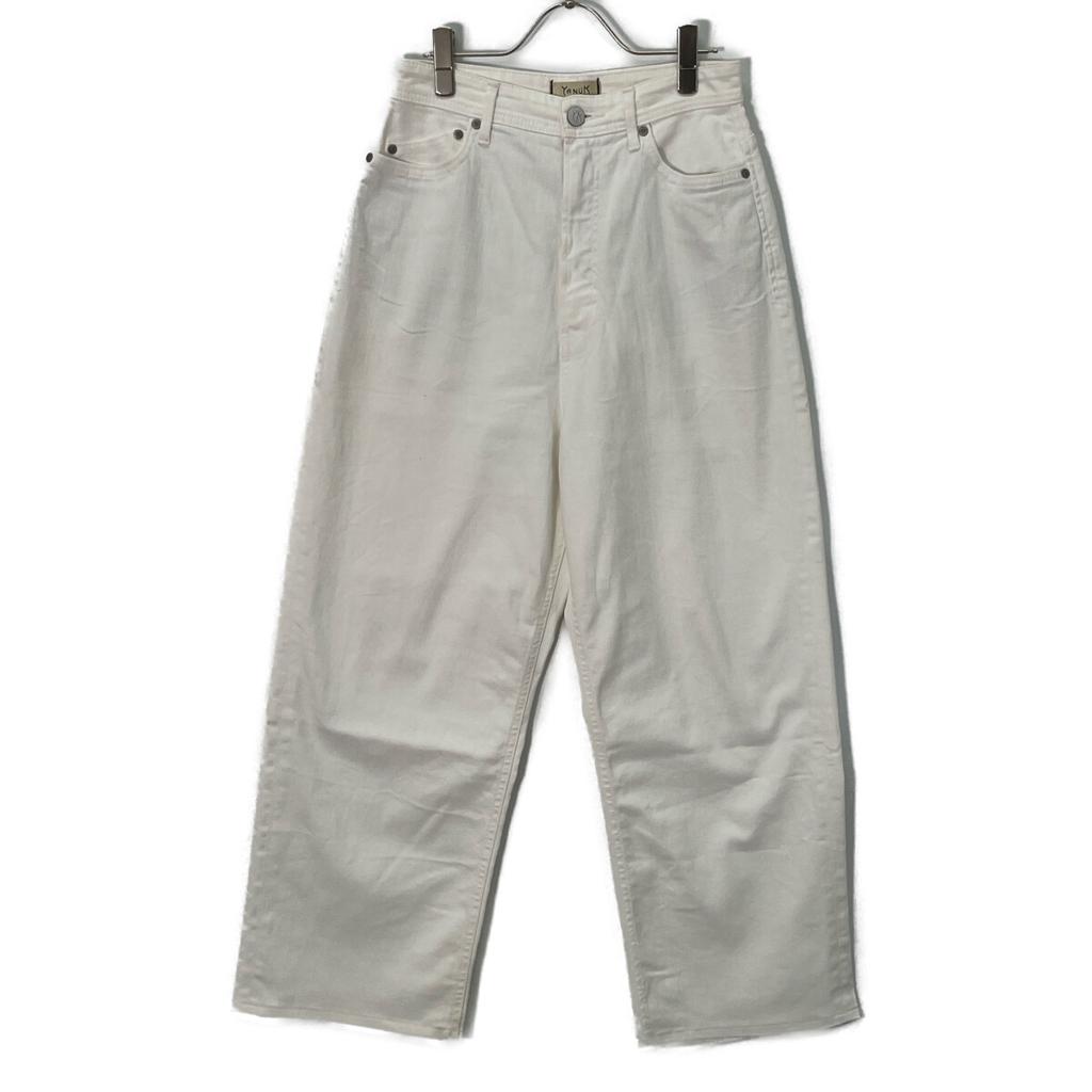YANUK 57142228 Airy White Really Light/Spill Proof Loose Straight "JOAN" Denim Pants Bottoms 27 whiteUsed