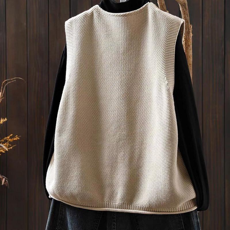 Vesta pro ženy Bavlna Podzim Zima Topy Pletená svetr vesta Oversize Péřová Ležérní Výstřih do V