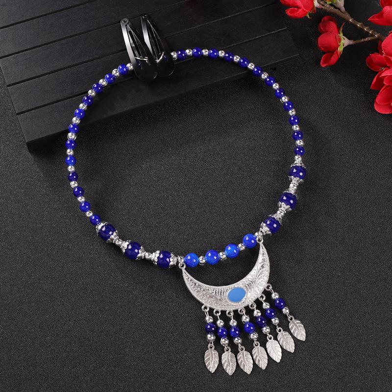 Barn Vuxen Etnisk Stil Huvudbonad Exotisk Stil Miao Kvinnlig Skatt Tofs Ögonbryn Håraccessoarer Tibetansk Retro Krage Halsband