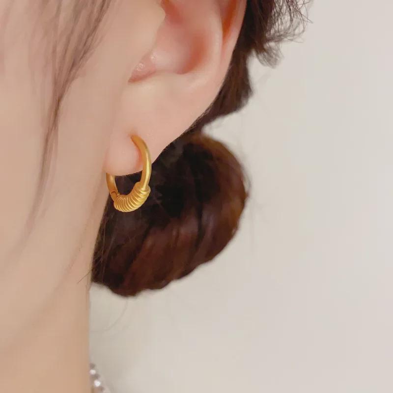 Retro Metal Circle Spring Earrings - Trendy Cold Style Fashion Accessory