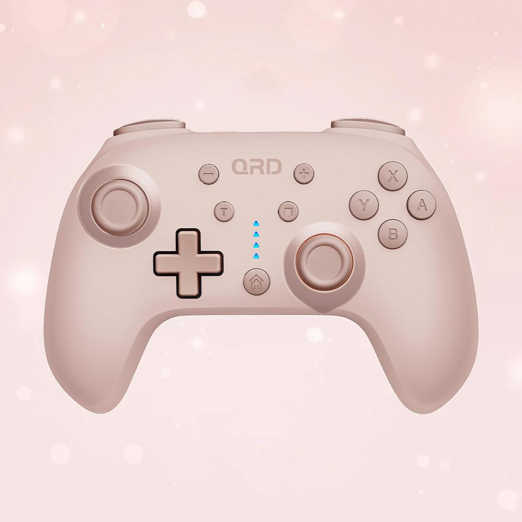 QRD Junior E5 Cute Mini Compatible with Pink Gamepad, Pocket-Sized Controller, Switch/PC/Android/IOS,