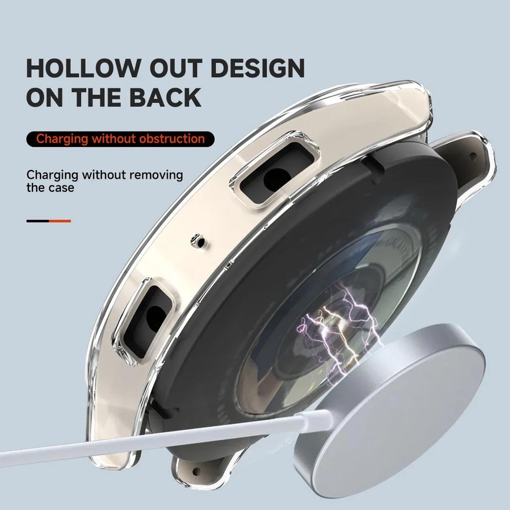 Tempered Glass+ PC Cover for Samsung Galaxy Watch4 5 6 7 44mm 40mm All Coverage Protective Bumper Case Galaxy Watch7 Accessories