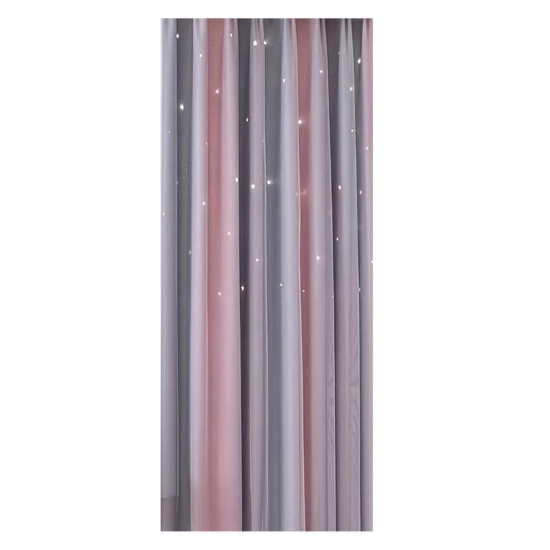 

Double Layers Ombres Sheer Curtains With Star Pattern Rainbow Color Changing Window Treatments for Interior Designs 100x130