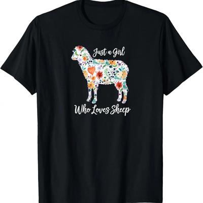 JUST A GIRL WHO LOVES SHEEP Cute Funny Design for Women T-Shirt
