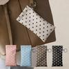 Polka Dot Eyeglass Pouch with Keychain Portable Anti-Scratch Glasses Case for Students School Daily Carry
