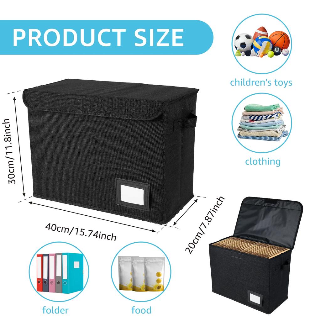 New Foldable Clothing Storage Box Washable Comic Book Storage Bin with Handle Enclosed Lid Multipurpose Organizer for HomeOffice