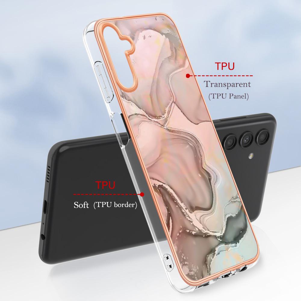 YB IMD Series-16 Style-E For Samsung Galaxy A35 5G TPU Case IMD Marble Pattern 2.0mm Phone Cover