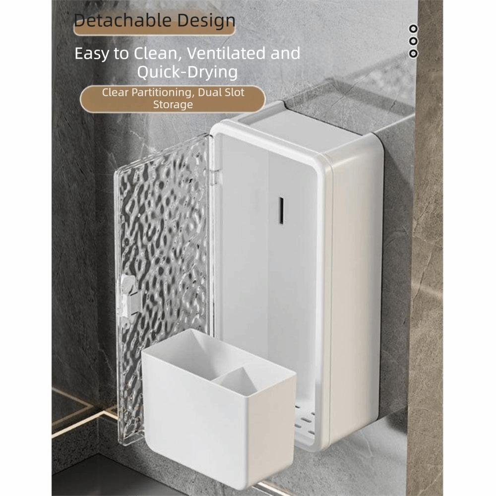 Punching-free Toothbrush Storage Box Multi-functional Bathroom Storage Rack Bathroom