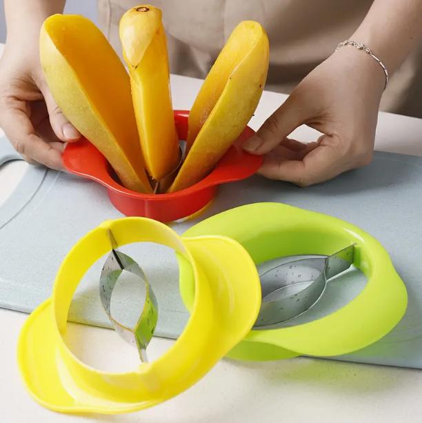 Edelstahl Mango Schneider Obstwerkzeug Mango Kerngehäuseentferner Messer Obstschneider Leicht zu schälen und zu entkernen Haushalts Küchenhelfer