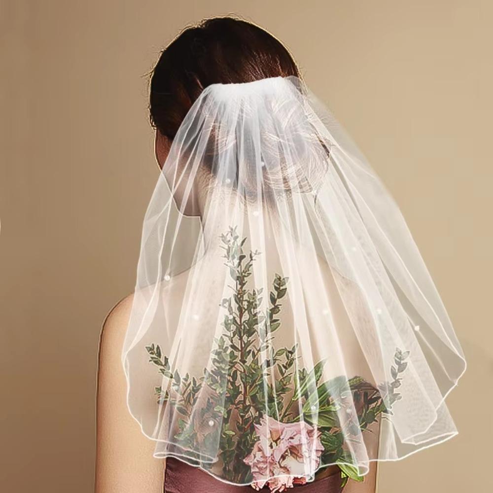 with Hairpin Bridal Veils Headscarf White Tulle Headwear Accessories Hot Wedding Veil  Bridal