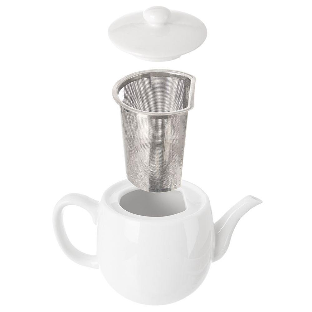 Porzellan-Kanne mit Siebeinsatz für Tee, Kräuter, Aufgüsse, Teefilter