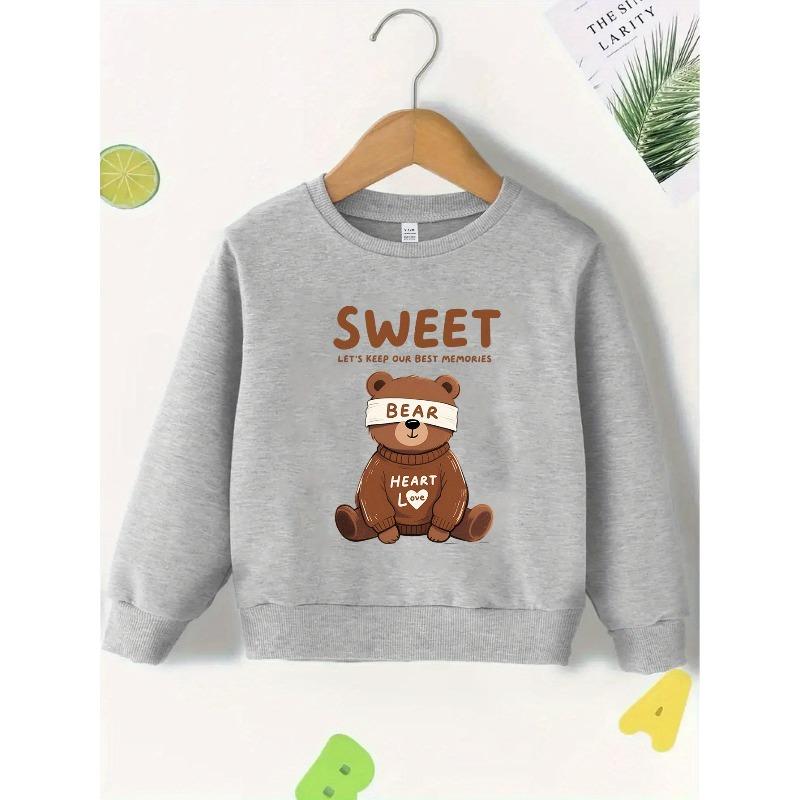 Kids Sweatshirt Cartoon Bear Pattern Is Full of Childlike Fun And Adds a Sense of Fashion