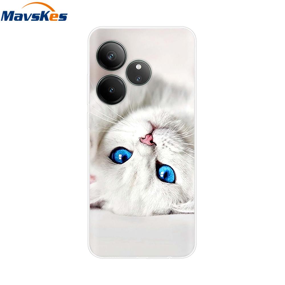 For Realme GT 6T Case Soft TPU Clear Painted Back Cover For Realme GT 6 Case GT6 6T Transparent Bumper RealmeGT6 Cute Protector