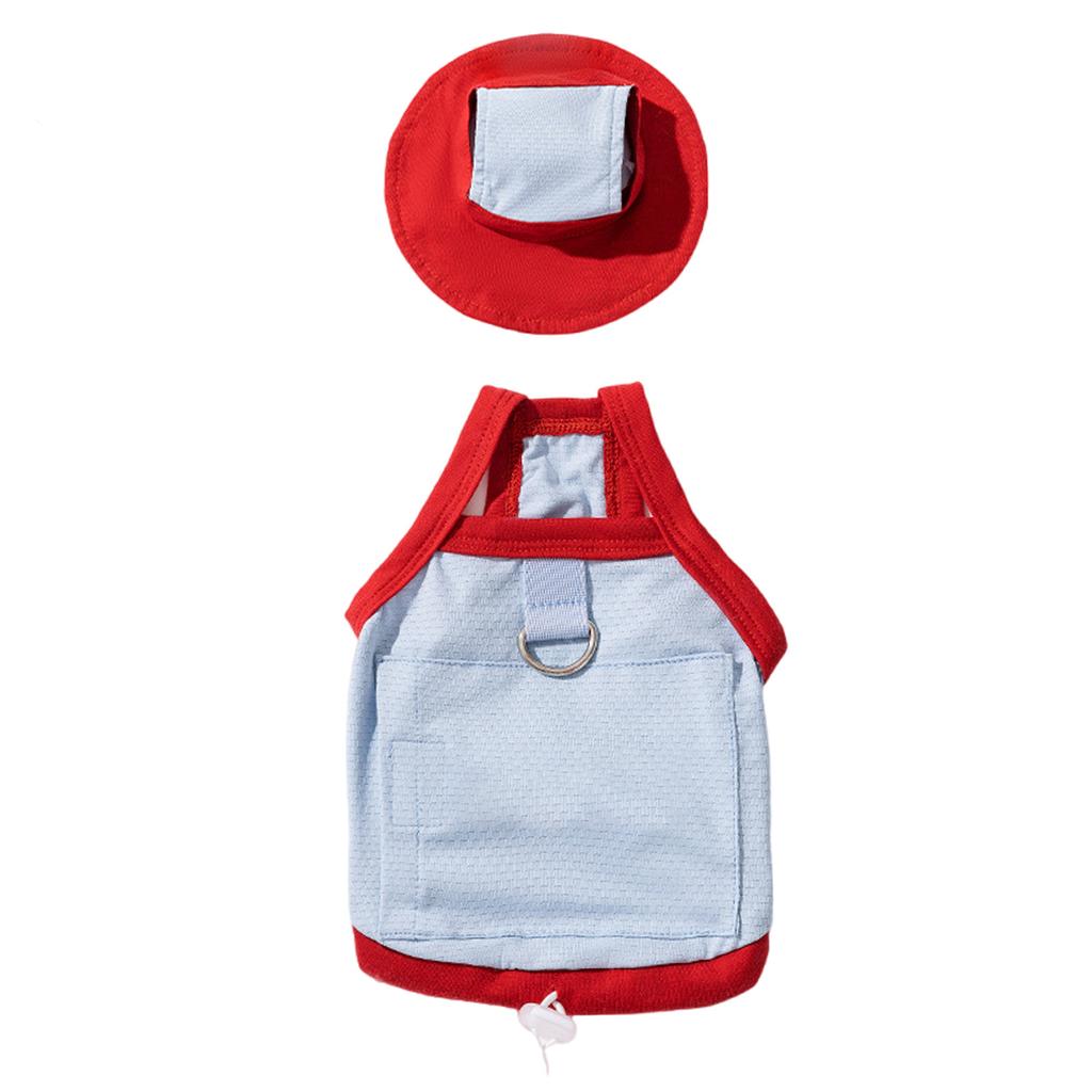 Breathable Dog Cooling Vest Sun Hat Set for Hot Weather Wear Outdoor Activity Large Pet Apparel