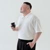 BYMONO [Big Sizes Xl-6Xl] Mono Cool Zipper Collar Short Sleeve Tee