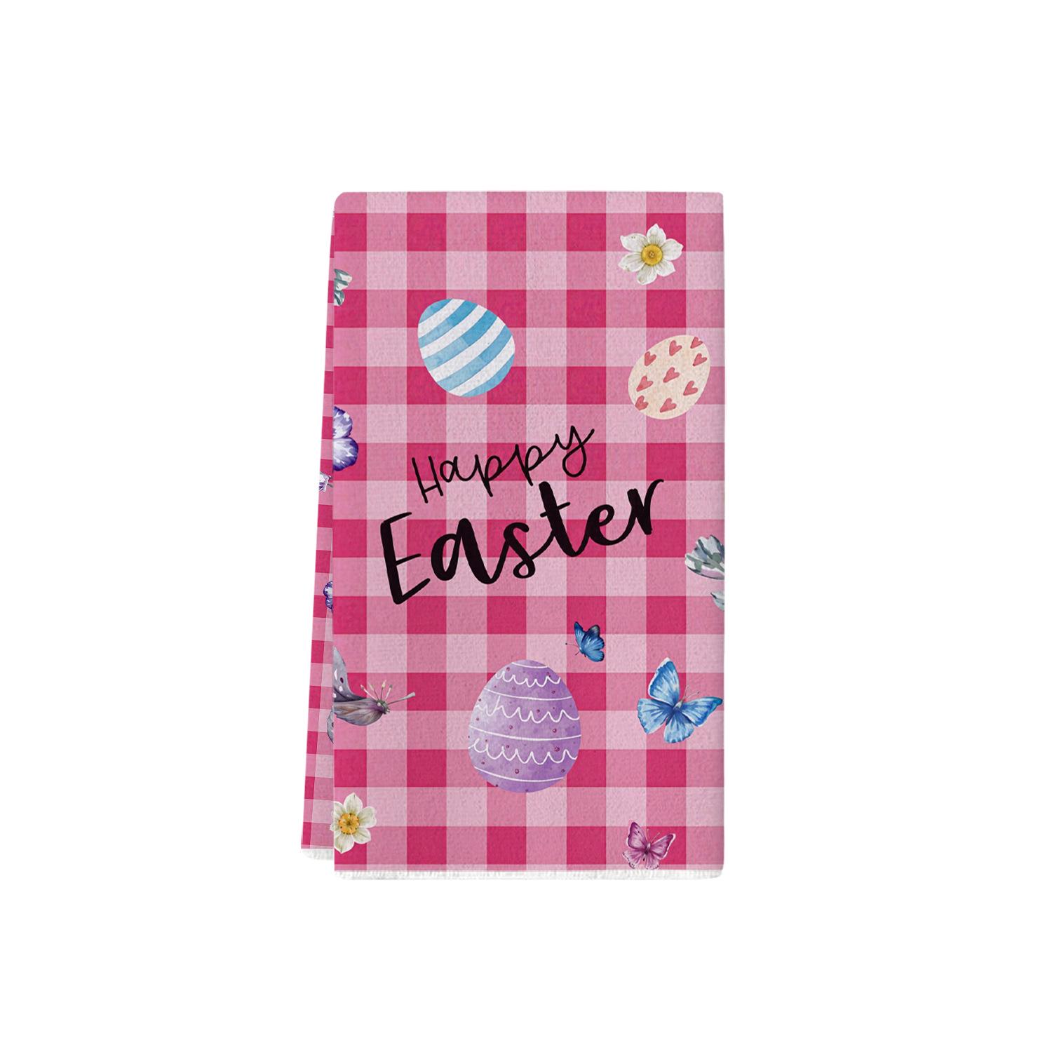 

Easter Kitchen Towels with Watercolor Flowers, Rabbits, Eggs, and Tulips 40x60cm (1 piece)