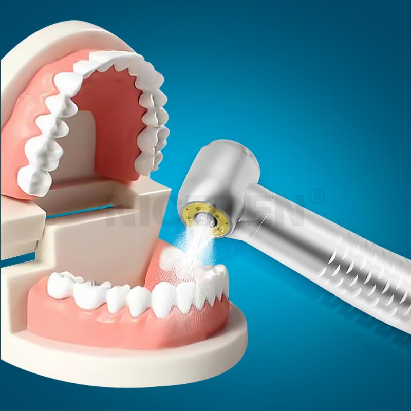 NICEDEN Silent LED Turbine Air Rotor Push Button Portable Dental LED High Speed Handpiece with 5 Lamps LED Light