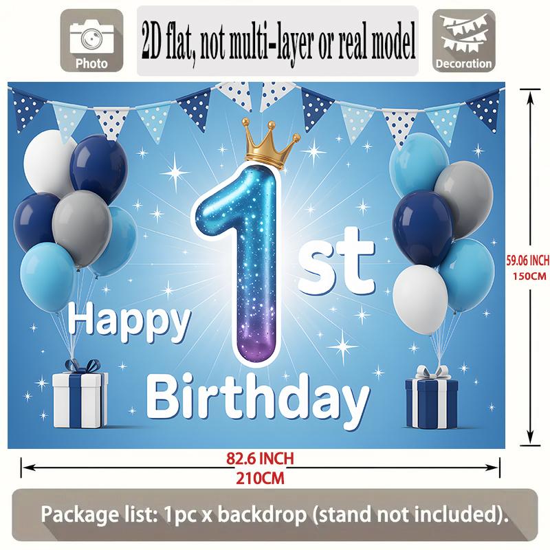 First Birthday Banner, Christmas Halloween Photo Backdrop Wall Decor for Party