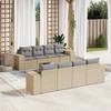 VidaXL Garden Lounge Set with Cushions 9 Pcs, Patio Sofas, Patio Furniture Set, Outdoor Furniture, Beige 3222348