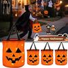 LED Glowing Pumpkin Candy Bag Reusable Halloween Christmas Treat Bag Battery Powered Light for Holiday Candy Exchange Christmas Gift
