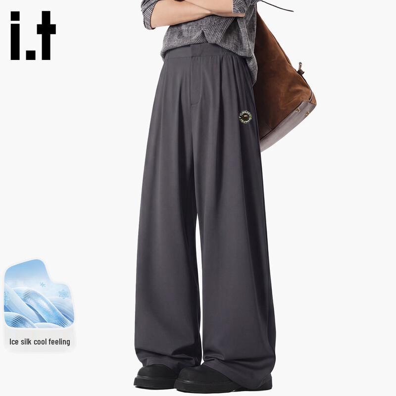 Fingercroxx Men s Ice Silk Straight Leg Casual Pants M