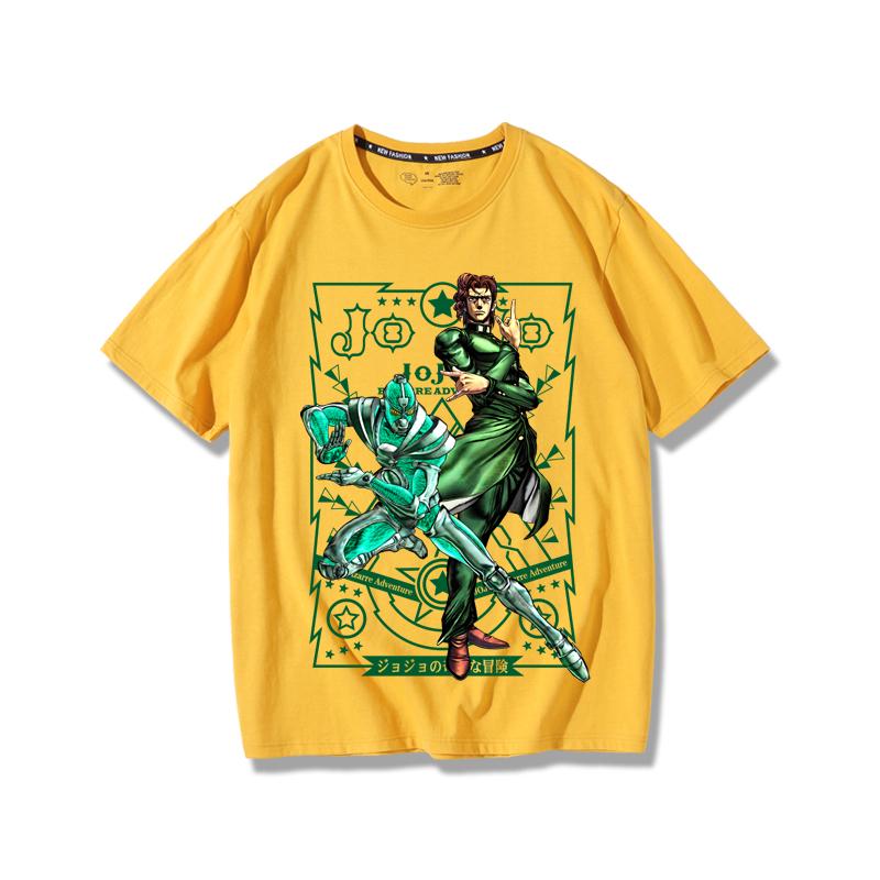 JoJo's Bizarre Adventure anime potlač postáv letné pánske 100% bavlnené tričko vonkajšie ležérne pohodlné trendové streetwear