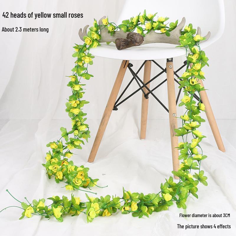 

Artificial Rose Vine Wall Hanging for Air Conditioning Pipe and Ceiling Decoration