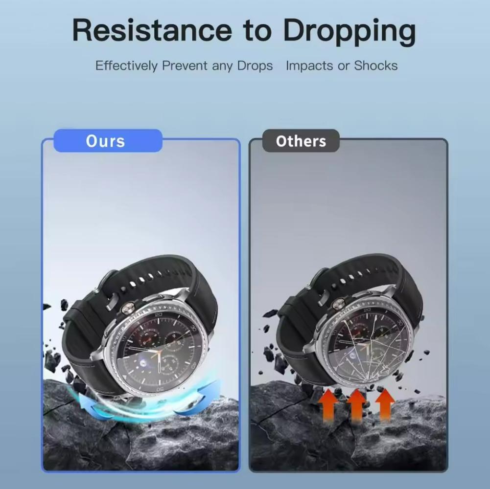 Tempered Glass for Samsung Galaxy Watch 8 44mm 40mm/Ultra 47mm/7 6 5pro HD Film Screen Protector Bumper for Watch 8 Classic 46mm