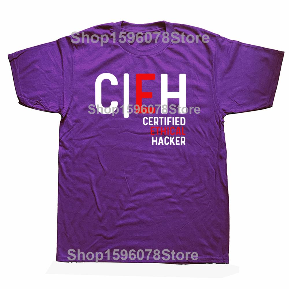 

Funny Certified Ethical Hacker T Shirts Men Cotton Humor Streetwear Tee Shirt Cyber Security Hacking Sofware Developer Clothing 4XL