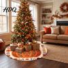 Holiday Tree Skirt Round Skirt 35.4" Christmas Vibrant Prints Mat with for Decorative Prop Photo