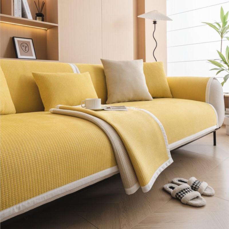 Autumn Winter Home Non-slip Living Room Sofa Cushion Couch Sofa Covers Mat Chenille Slipcover Corn Corduroy Funda Sofa Mats