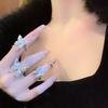 Romantic Liquid Metal Butterfly Ring for Women Elegant Irregular Pleated Texture Exquisite Punk Finger Rings Fashion Jewelry