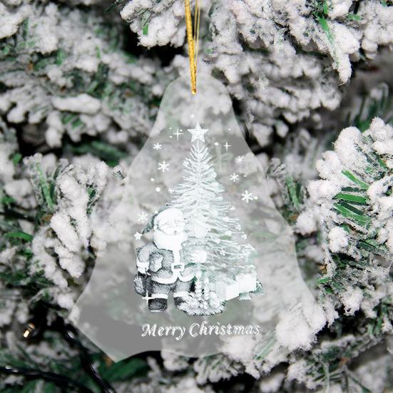 Winter Acrylic Ornaments Merry Christmas Hanging Ornament for Christmas Tree Frosted
