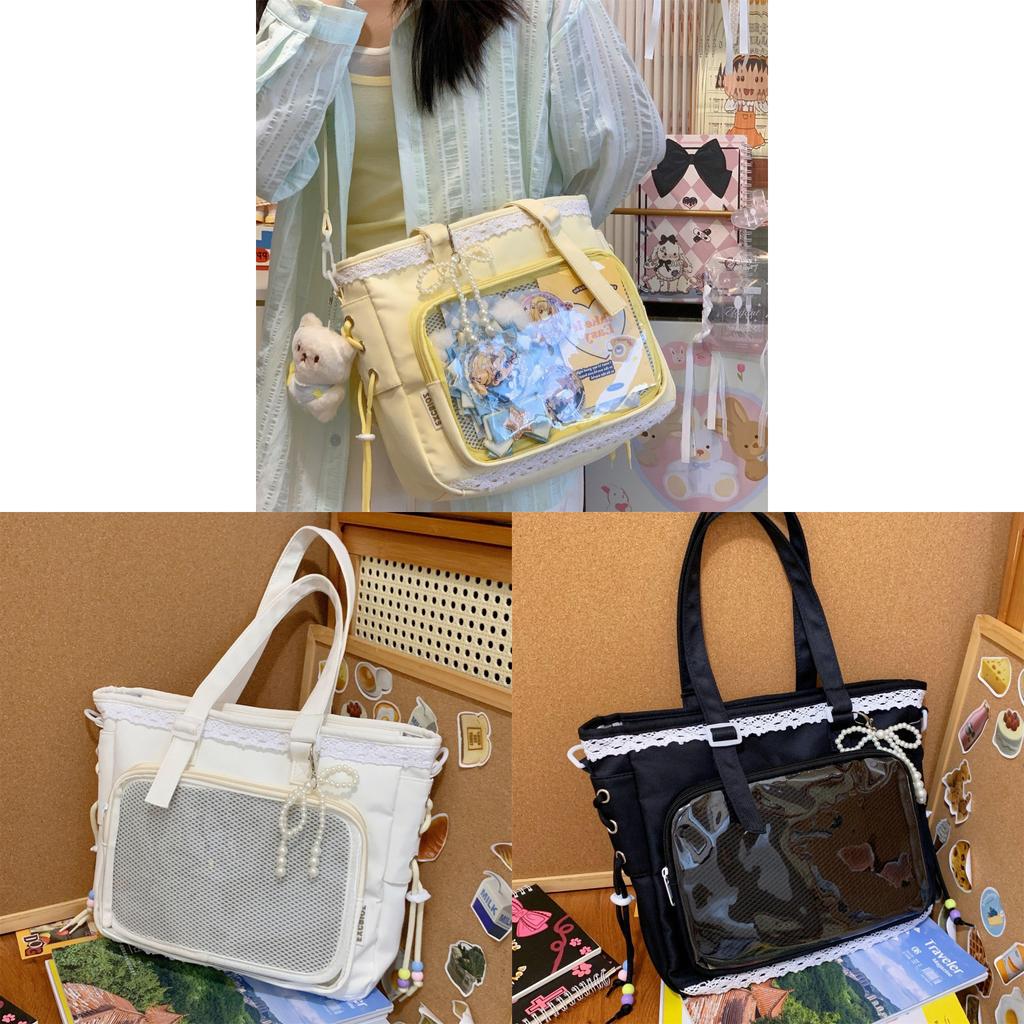 Sweet Transparent Tote Bag With Polyester Material For Daily Use