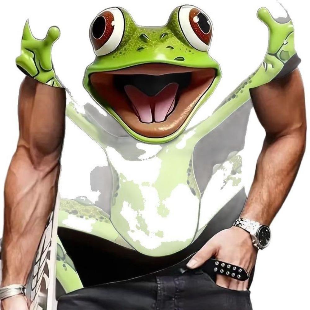 Fun Cartoon Groundhog 3D Digital Printed Men's Summer Loose Short Sleeved Round Neck T-shirt
