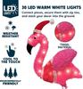 JOYFY 3 FT Flamingo Yard Light Christmas Outdoor Decorations with Stakes 30 Pre-Lit LED for Christmas Yard Light Decorations