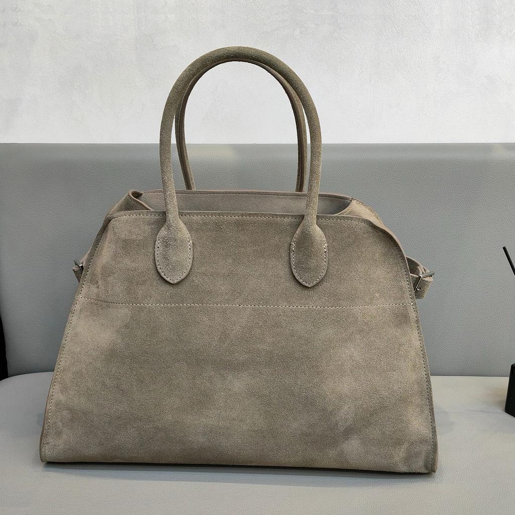 Leather Maillard Leather Velvet Top Tote Bag Women'S Large Capacity Cowhide Commuter Shoulder Bag