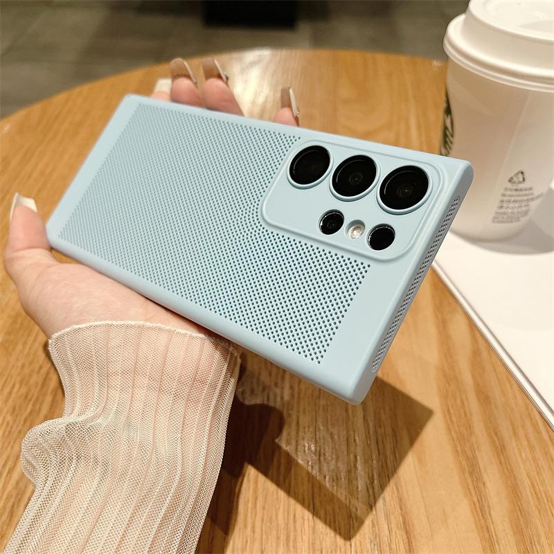 

Suitable for S24Ultra Ultra-thin Phone Case, Breathable Samsung S23 Heat Dissipation Net Breathable NOTE20u Full Package Protective Case S24Ultra