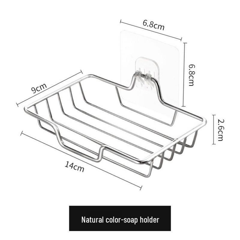 Punch-Free Stainless Steel Soap Rack - Seamless, Reinforced, Thickened Design for Bathroom or Toilet