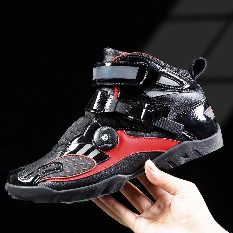 Mens Motorcycle Riding Boots All-Season Off-Road Touring Shoes Street Dirt Bike Riders