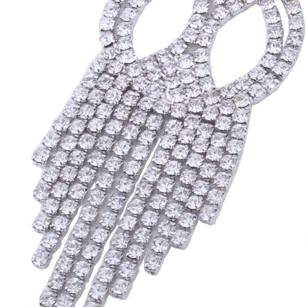 1 Pair Women Girls' Gift Shimmer Rhinestone Tassels Dangle Earrings Eardrop Ear Studs