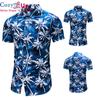 Cozy Up Fashion Flower Design Short Sleeve Casual Shirts Men's Hawaiian Blouse Summer Clothing