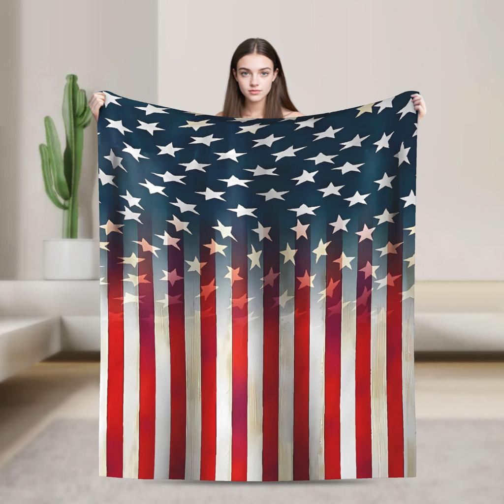 American Flag Blankets Quality Warm Throw Blanket Spring Airplane Travel Couch Chair Street Trend Bedspread