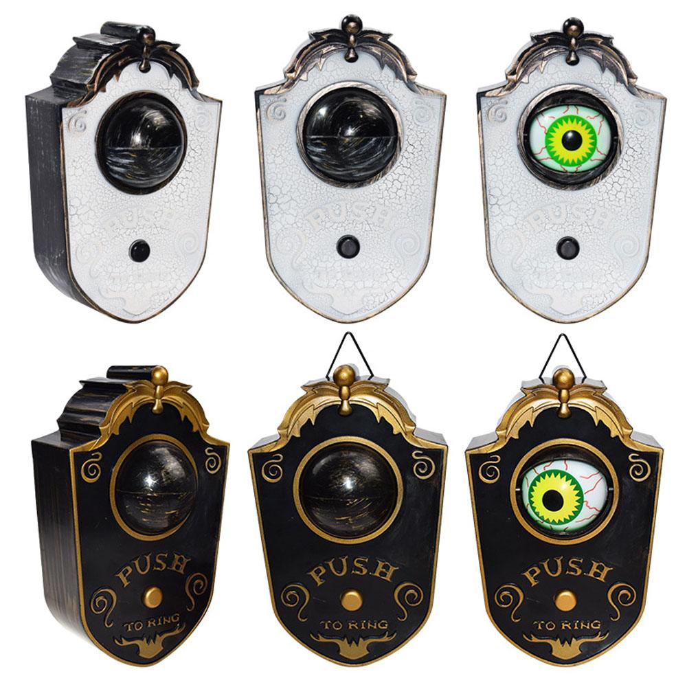 Halloween Doorbell with LED Rotating One-eyed Eyeball Creepy Sounds Scary Haunted Doorbell Halloween Decoration for Home Party Bar Props.