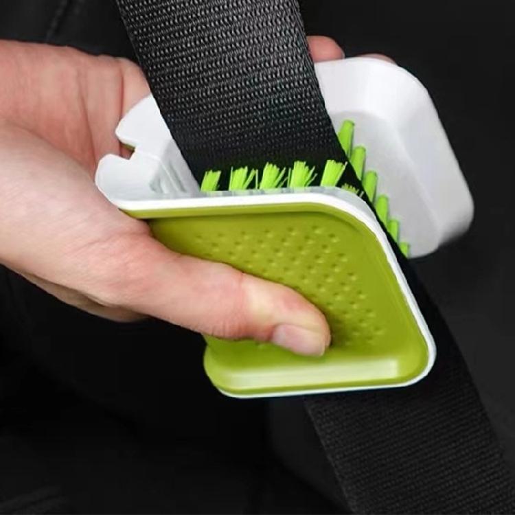 Strong U Shaped Two Sided Stiff Bristle Scrubber Designed for Utensils Blades Automotive Detailing and Compact Storage