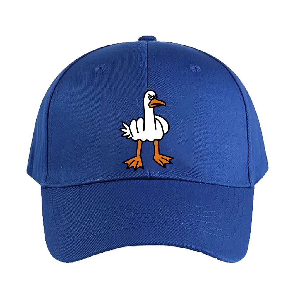 Middle Finger Goose Angry Meme Animal Cap Summer Adult Baseball Cap Adjustable with Curved Brim Duckbill Hat Protection Sun Hats
