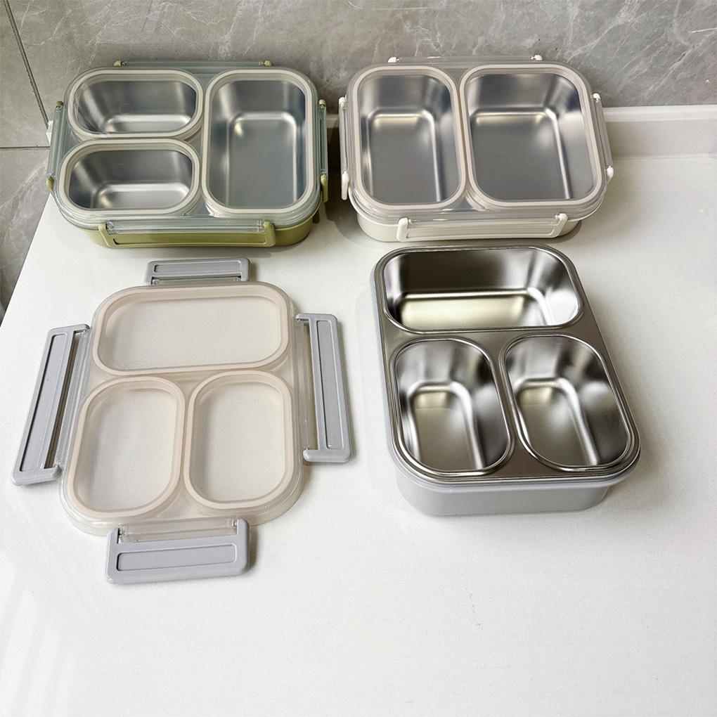 Stainless Steel Lunch Box Eco-Friendly Non-Toxic Divided Tray 25oz Capacity Metal Bento Box Snacks